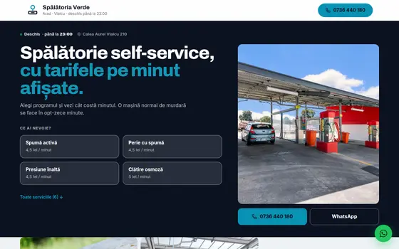 Varianta Ghișeu cu tarife pentru Spălătoria Verde, pe ecran de calculator