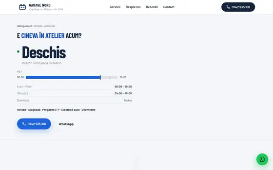 Varianta Deschis acum pentru Garage Nord, pe ecran de calculator
