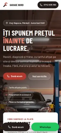 Aceeași pagină pe telefon