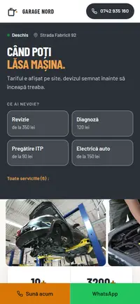 Aceeași pagină pe telefon