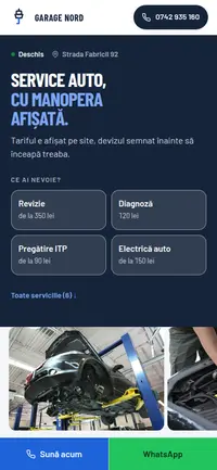Aceeași pagină pe telefon