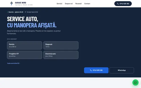 Varianta Ghișeu cu tarife pentru Garage Nord, pe ecran de calculator