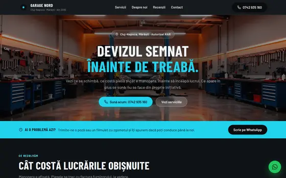 Varianta Transparență pentru Garage Nord, pe ecran de calculator