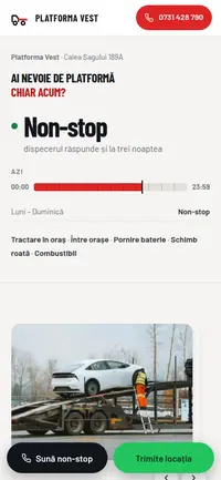 Aceeași pagină pe telefon