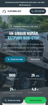 Aceeași pagină pe telefon