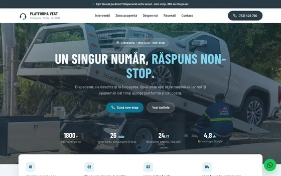 Varianta Dispecerat pentru Platforma Vest, pe ecran de calculator