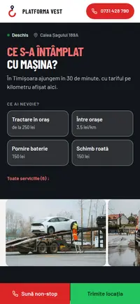 Aceeași pagină pe telefon
