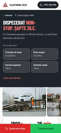 Aceeași pagină pe telefon