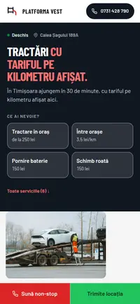 Aceeași pagină pe telefon