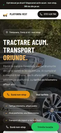 Aceeași pagină pe telefon