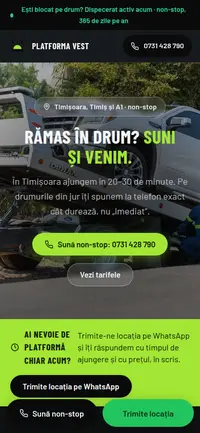 Aceeași pagină pe telefon