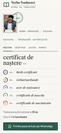 Aceeași pagină pe telefon
