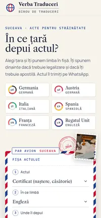 Aceeași pagină pe telefon
