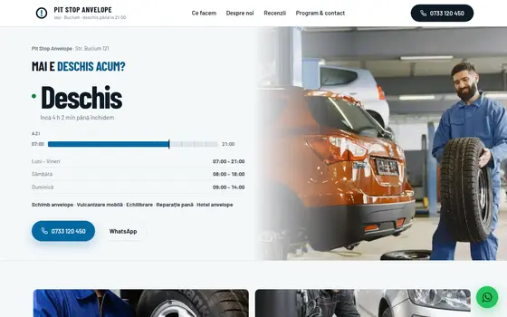 Varianta Deschis acum pentru Pit Stop Anvelope, pe ecran de calculator