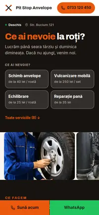 Aceeași pagină pe telefon