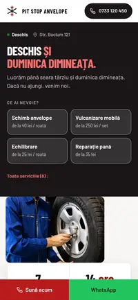 Aceeași pagină pe telefon