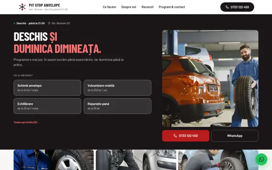 Varianta Ghișeu cu program pentru Pit Stop Anvelope, pe ecran de calculator