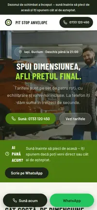 Aceeași pagină pe telefon