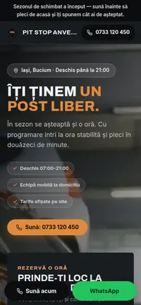 Aceeași pagină pe telefon