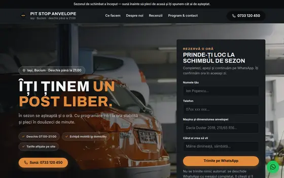 Varianta Programare pentru Pit Stop Anvelope, pe ecran de calculator