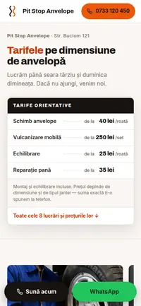Aceeași pagină pe telefon