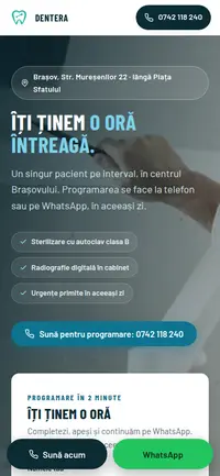 Aceeași pagină pe telefon