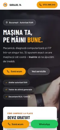 Același site pe telefon