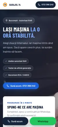 Aceeași pagină pe telefon