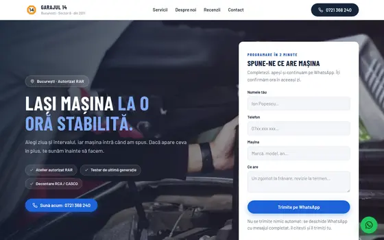 Varianta Programare pentru Garajul 14, pe ecran de calculator