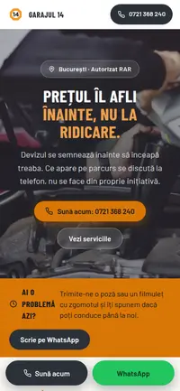 Aceeași pagină pe telefon