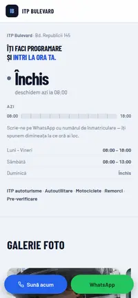 Același site pe telefon