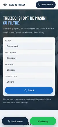 Aceeași pagină pe telefon