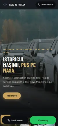 Aceeași pagină pe telefon