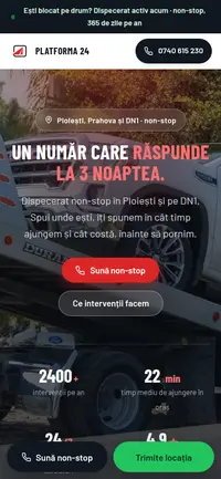 Aceeași pagină pe telefon