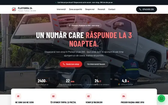 Varianta Dispecerat pentru Platforma 24, pe ecran de calculator