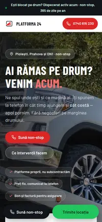 Același site pe telefon