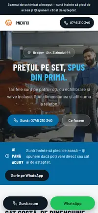 Aceeași pagină pe telefon