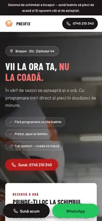 Aceeași pagină pe telefon