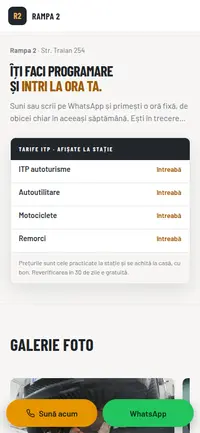 Aceeași pagină pe telefon
