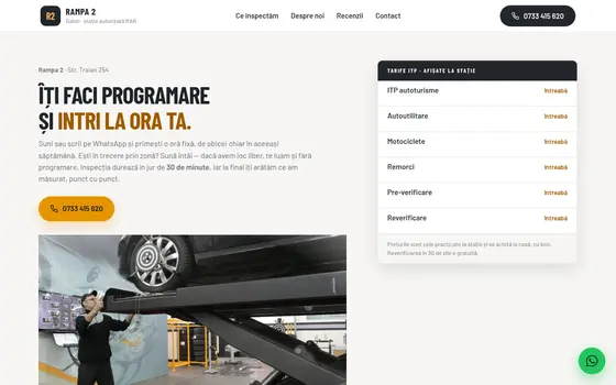 Varianta Tabela de tarife pentru Rampa 2, pe ecran de calculator