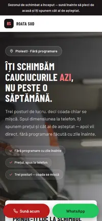 Aceeași pagină pe telefon