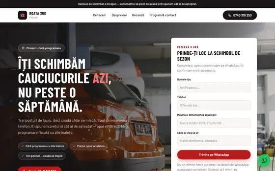 Varianta Programare pentru Roata Sud, pe ecran de calculator