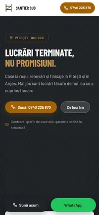 Aceeași pagină pe telefon