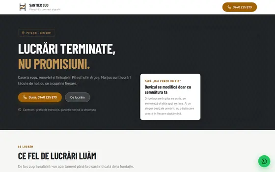 Varianta Lucrări pentru Șantier Sud, pe ecran de calculator