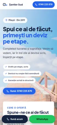 Aceeași pagină pe telefon