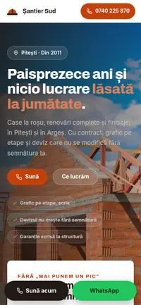 Același site pe telefon