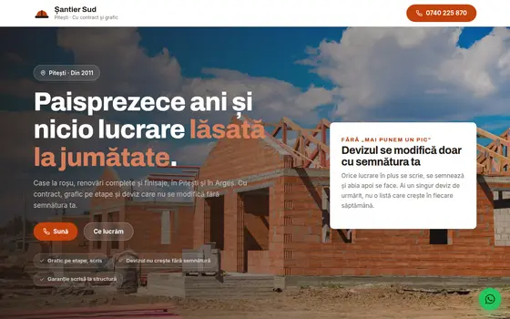 Site pentru Construcții, pe ecran de calculator