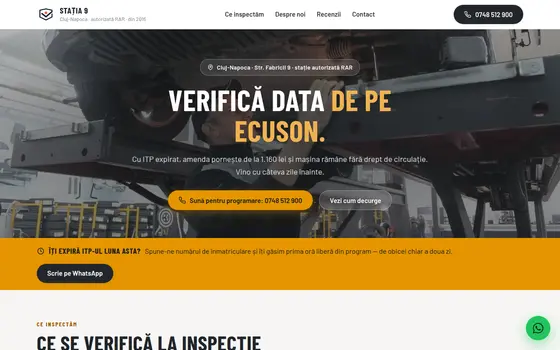 Varianta Îți expiră ITP-ul pentru Stația 9, pe ecran de calculator