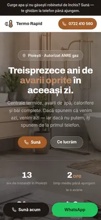 Același site pe telefon