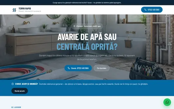 Varianta Urgență pentru Termo Rapid, pe ecran de calculator